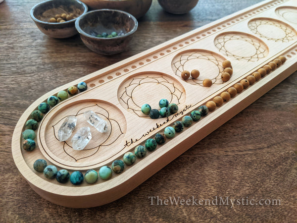 Solid Wood Chakra Mala Board - Counts 108 Beads for You!